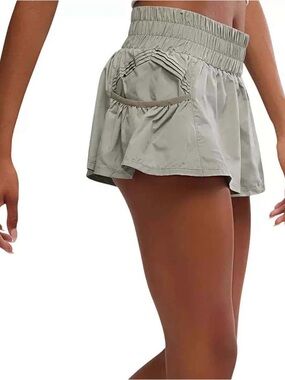 FP Movement Light Gray Women's Get Your Flirt On Athletic Shorts